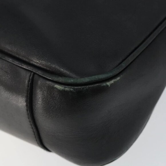 GUCCI Bamboo Hand Bag Leather Black Gold 001 3754 1638 Auth BA6049 - Picture 12 of 16